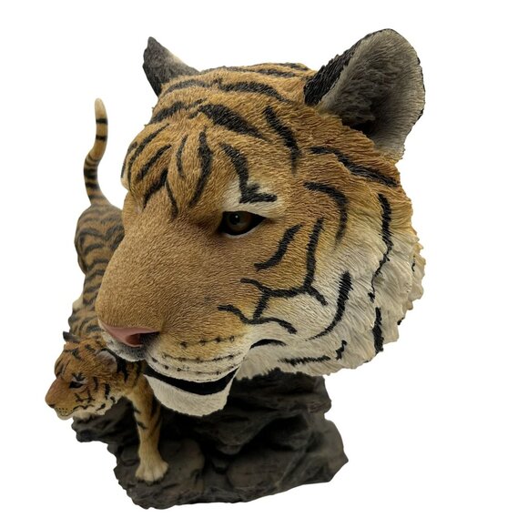 Vintage Bengal Tiger Bust & Full Body RARE Statue Collectible Wildlife Decor - Picture 8 of 12